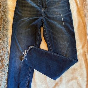 Distressed Lucky Brand Skinny Ankle Jeans